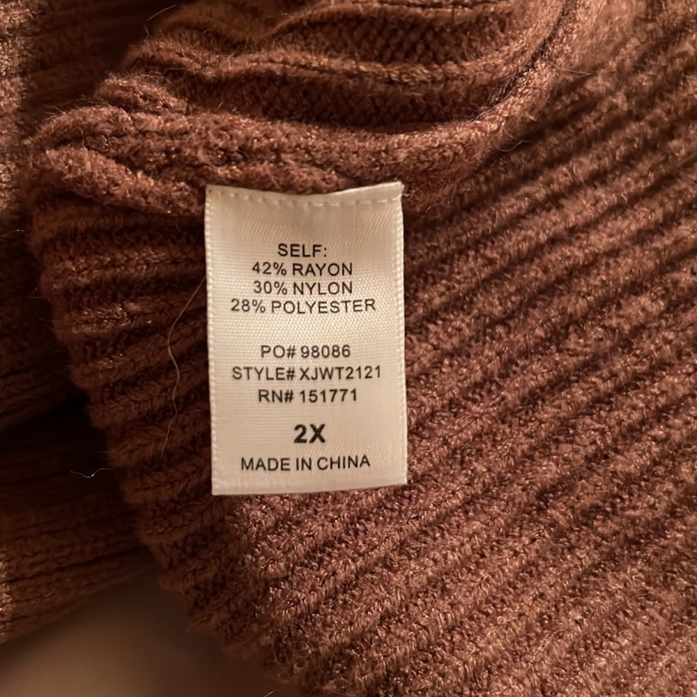 Gilli Women’s Sweater Plus Brown Tan Stripe Cropped Women's 2X EUC - Picture 5 of 11